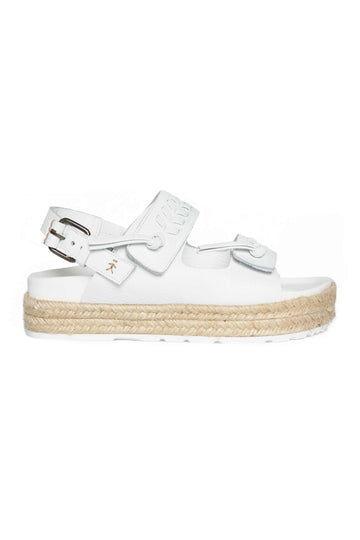 HENRY BEGUELIN Two Strap Leather Sandal in Cervo Bianco