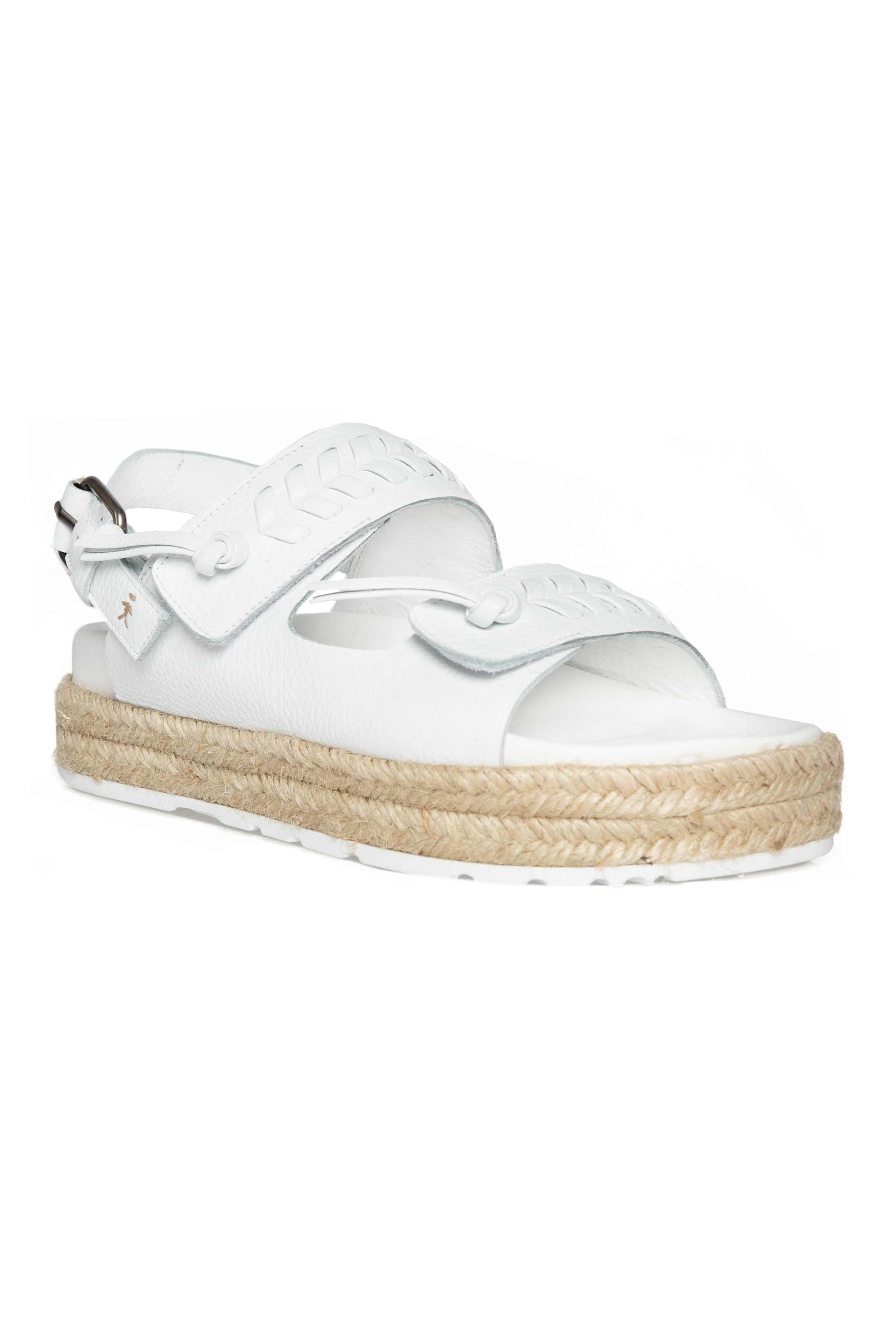 HENRY BEGUELIN Two Strap Leather Sandal in Cervo Bianco