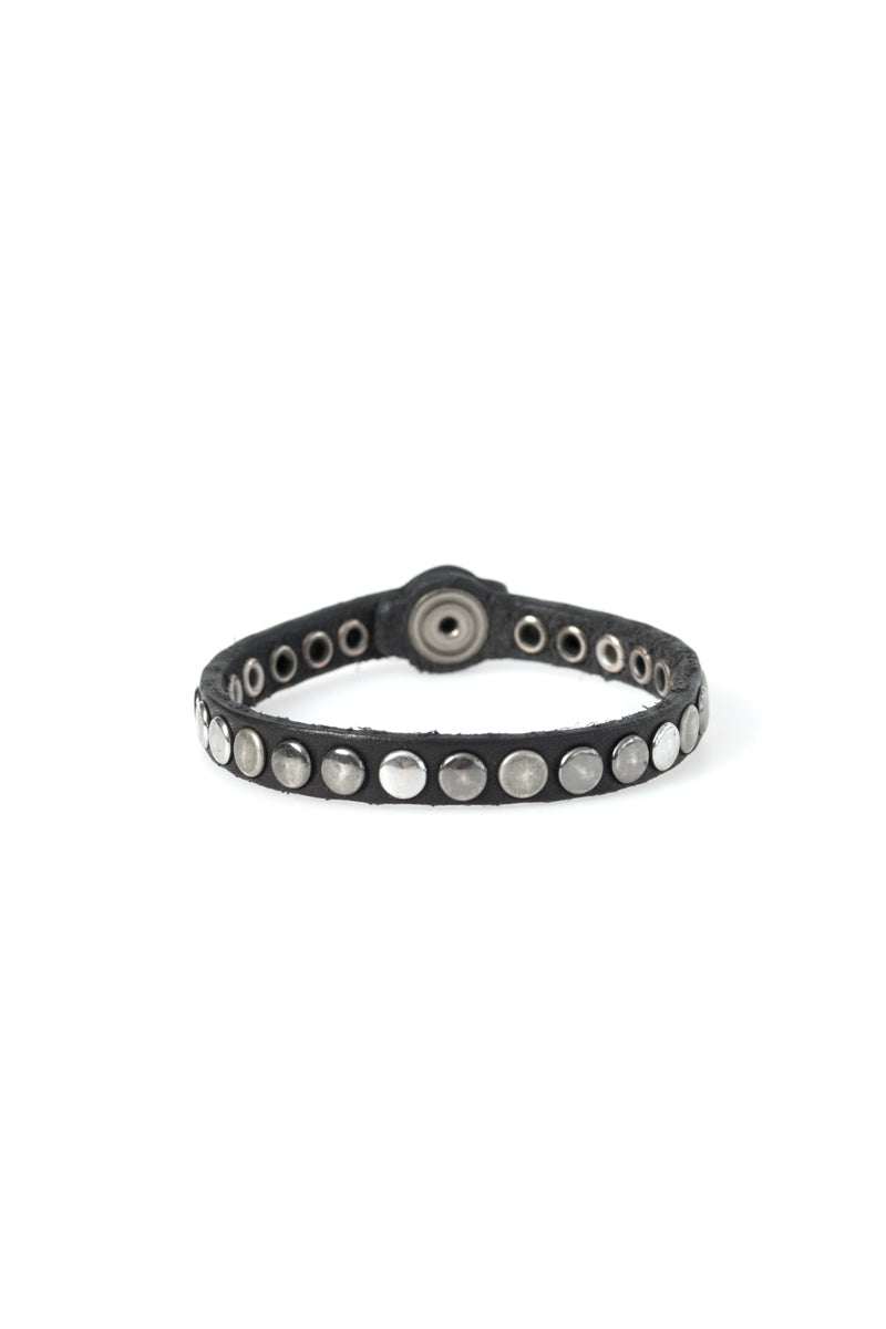 HTC LOS ANGELES Leather One Line Studded Bracelet in Black
