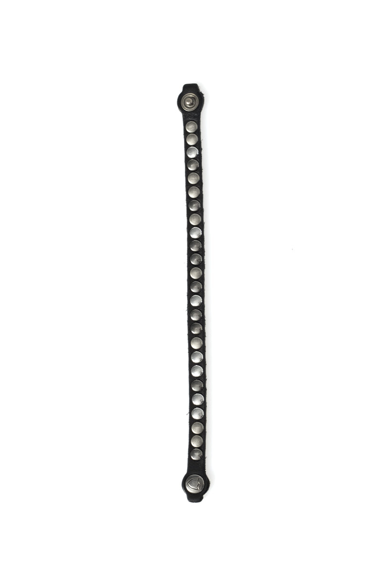 HTC LOS ANGELES Leather One Line Studded Bracelet in Black