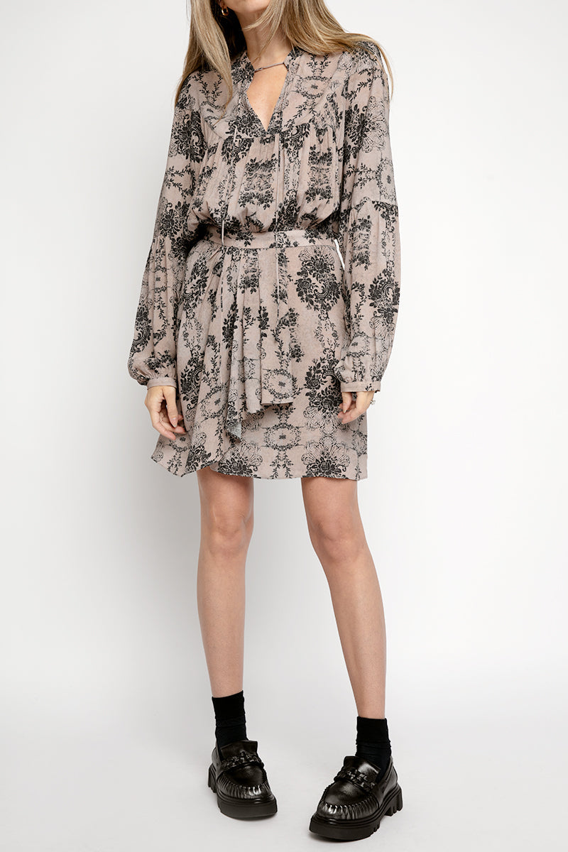 IRO Gul Dress in Old Pink and Grey