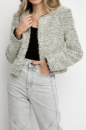 IRO Ledisi Collarless Jacket in Black and White