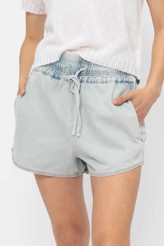 IRO Ouaga Drawstring Short in Bleached Blue