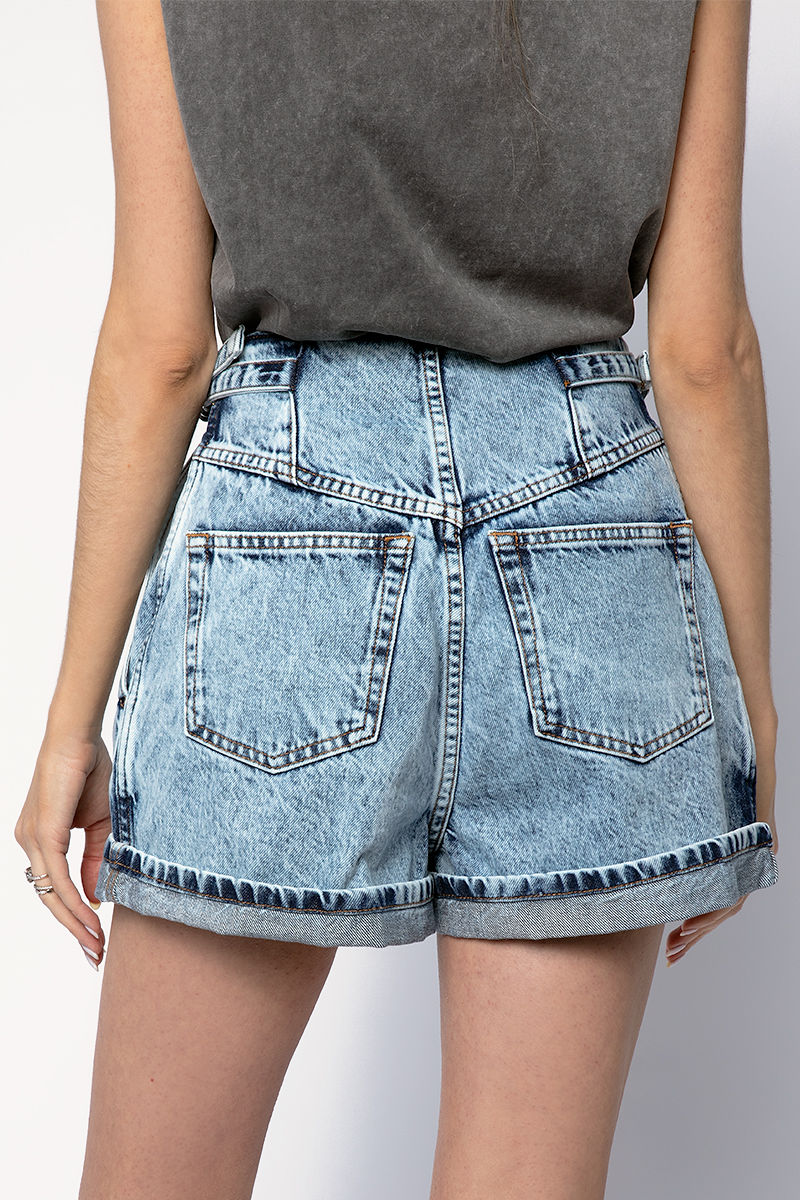 IRO Powelly Denim Shorts in Snow Blue
