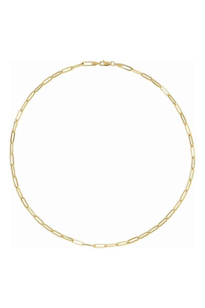 L.A. STEIN Paperclip Chain Necklace in Yellow Gold