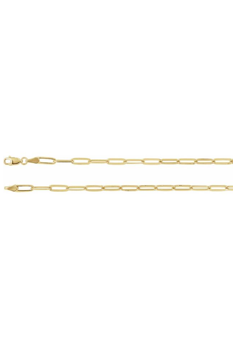 L.A. STEIN Paperclip Chain Necklace in Yellow Gold