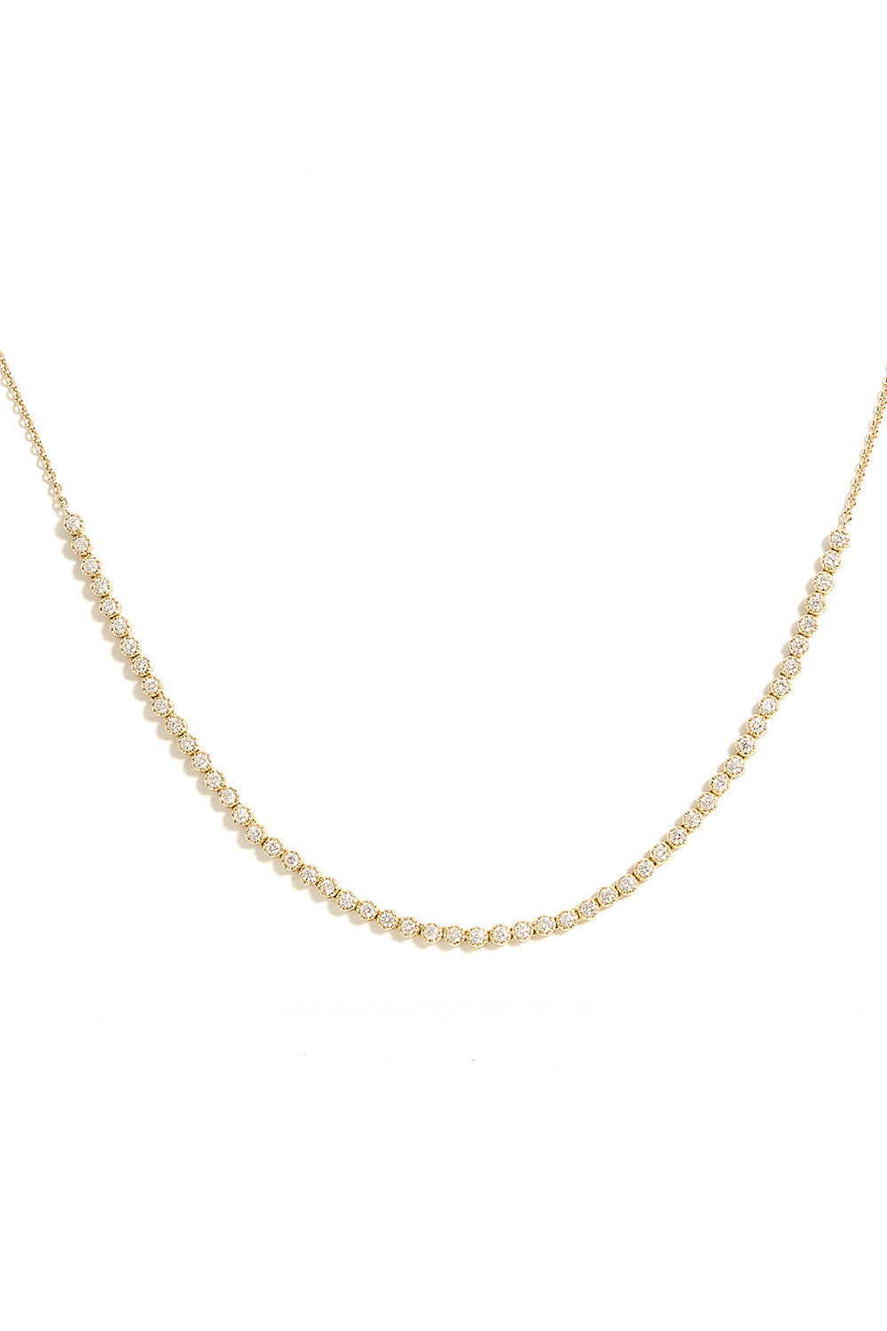 L.A. STEIN Small Diamond Tennis Necklace in Yellow Gold