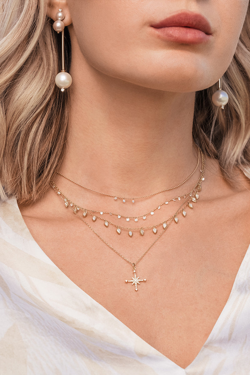L.A. STEIN 14kt Yellow Gold Mini Diamond Stella Star Necklace