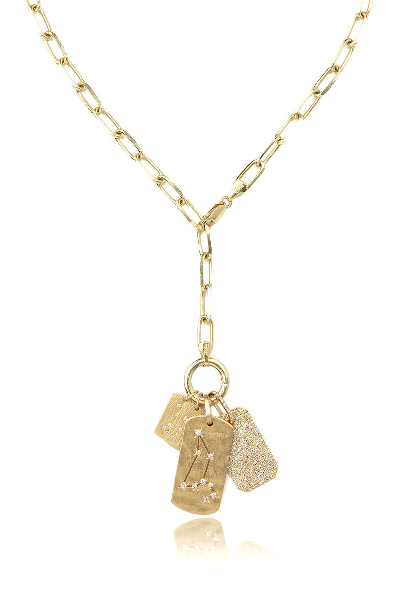L.A. STEIN Large Full Cut Pavé Diamond ID Tag
