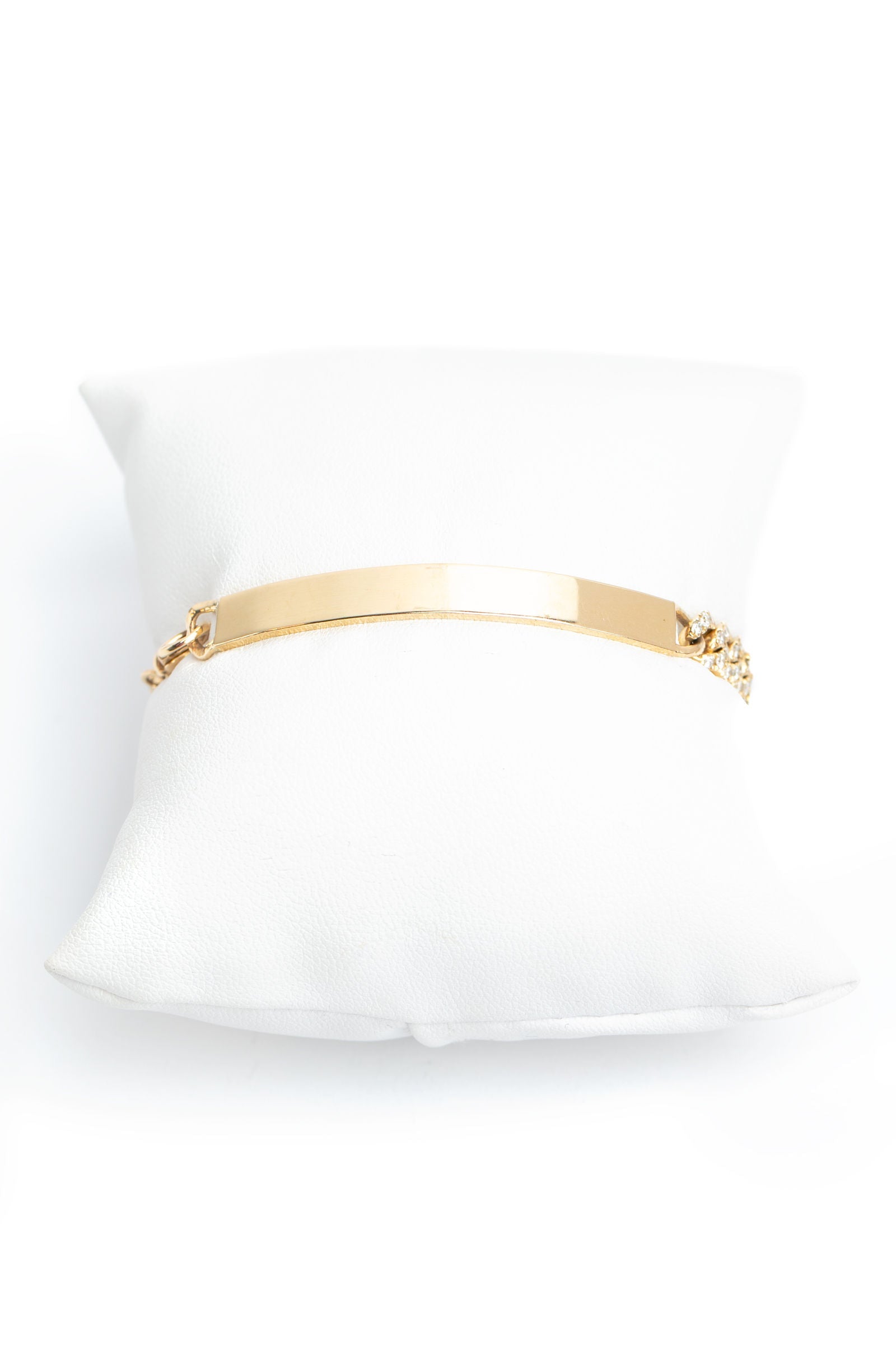 L.A. STEIN Diamond Miami Cuban Chain ID Bracelet