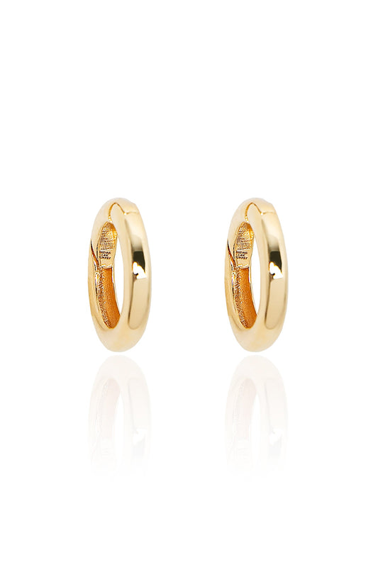 L.A. STEIN Pavé Diamond Huggies in Yellow Gold
