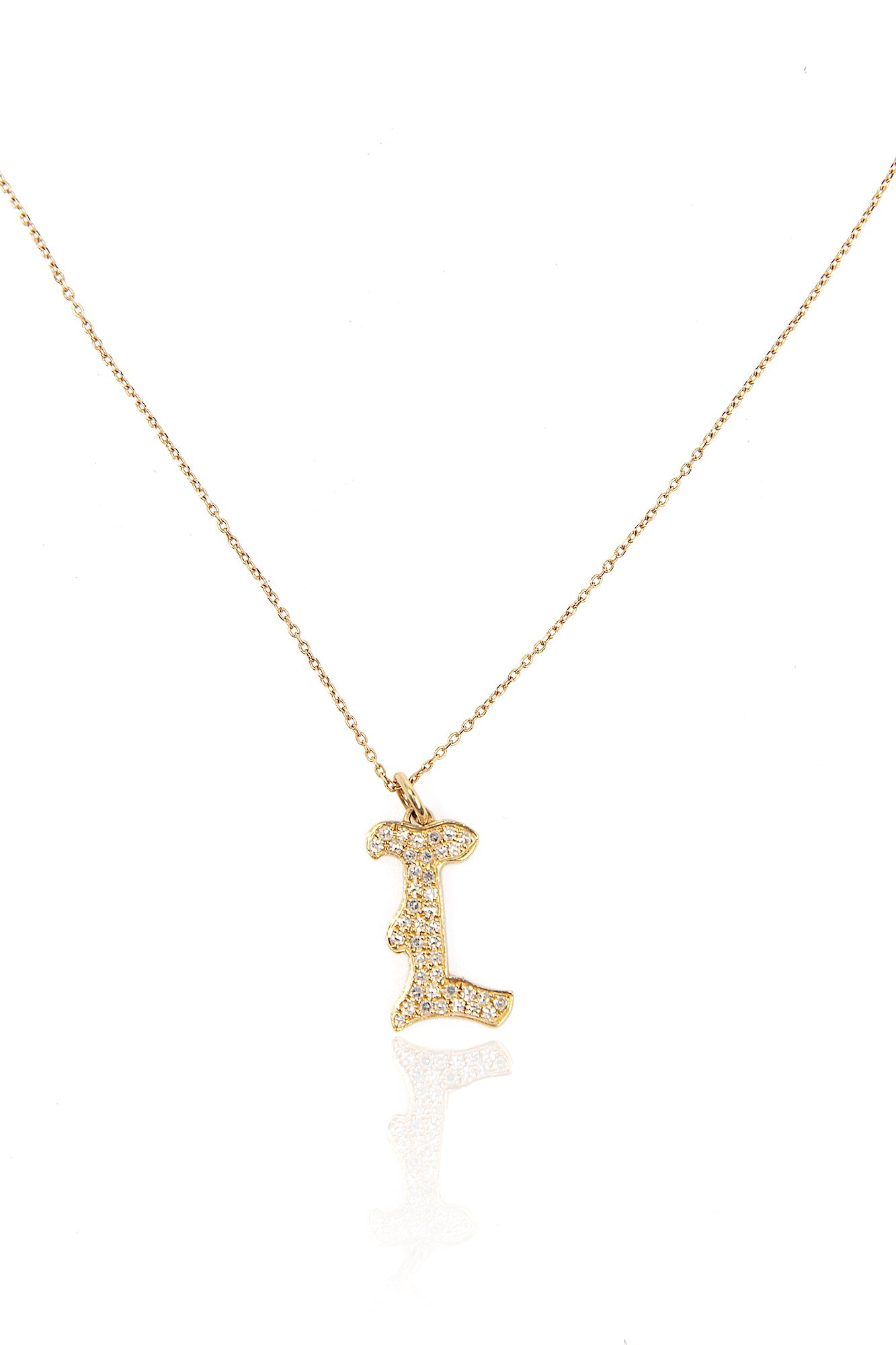 L.A. STEIN Gothic Initial Diamond Pavé Pendant
