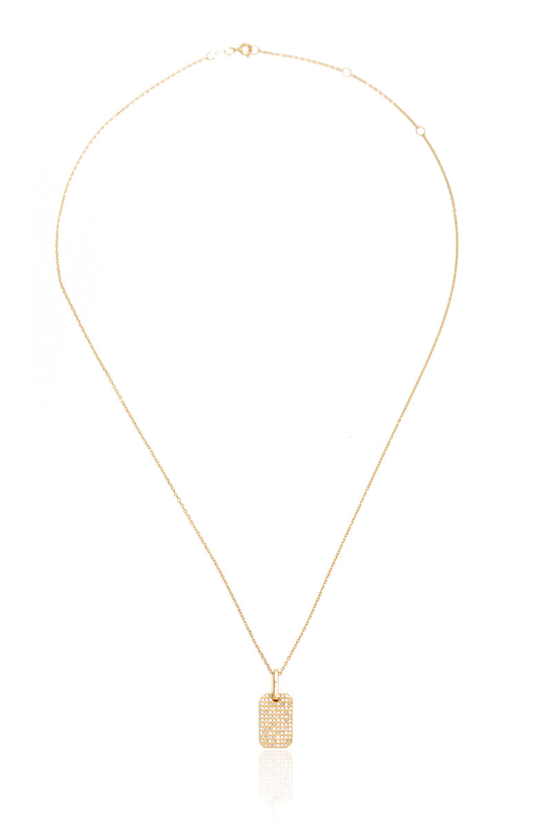L.A. STEIN Mini Pavé Diamond ID Tag