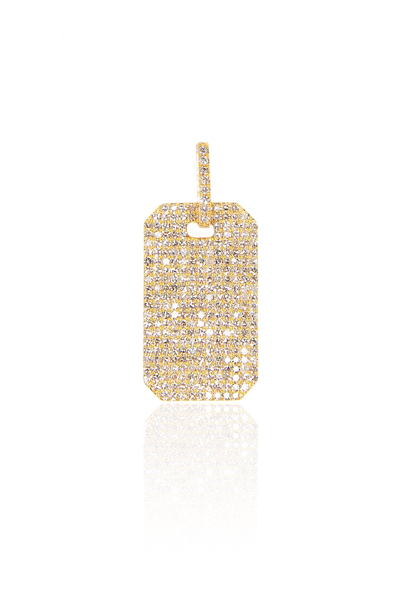 L.A. STEIN Large Full Cut Pavé Diamond ID Tag