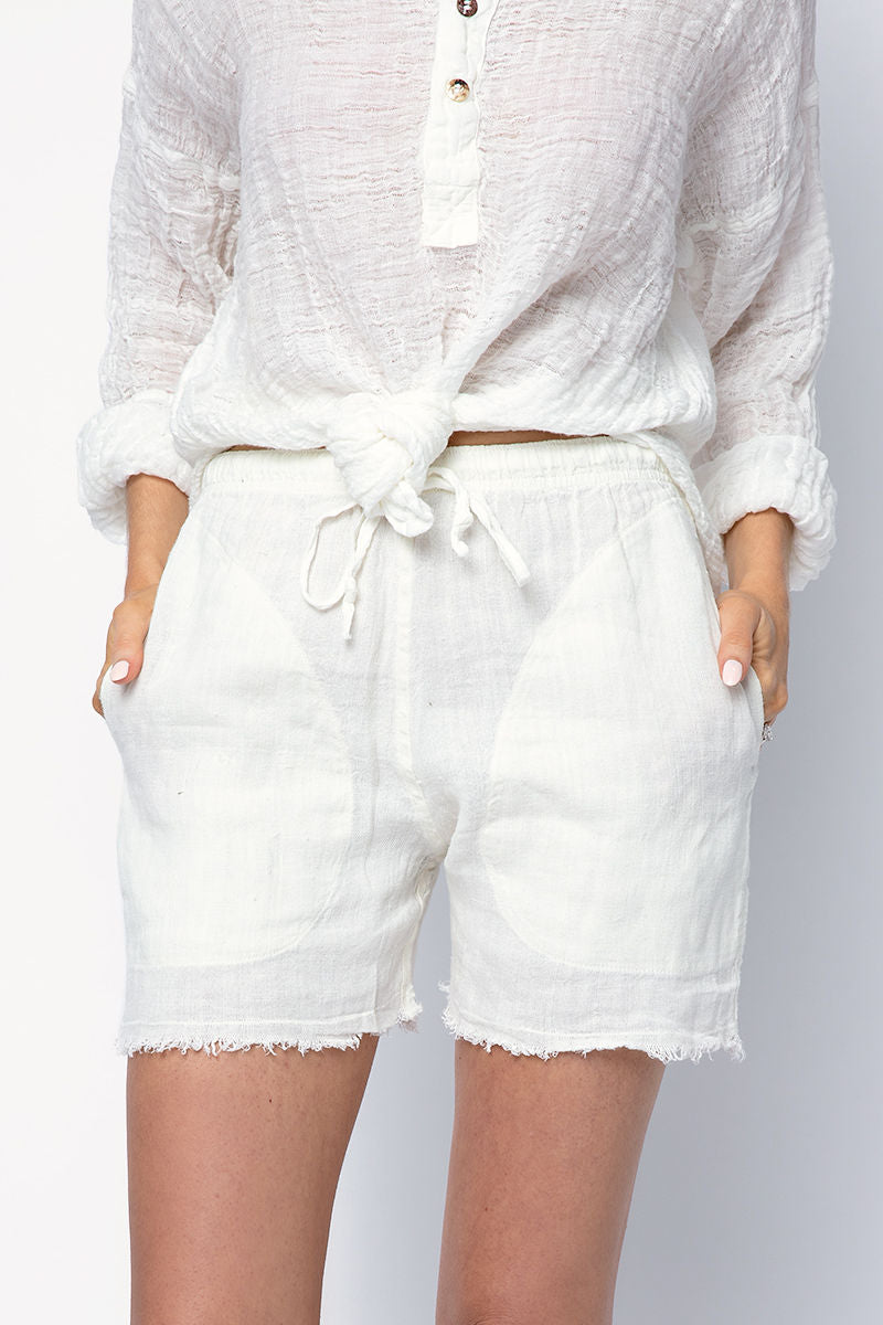 LA BOTTEGA DI BRUNELLA Linen Tela Country Short in Latte