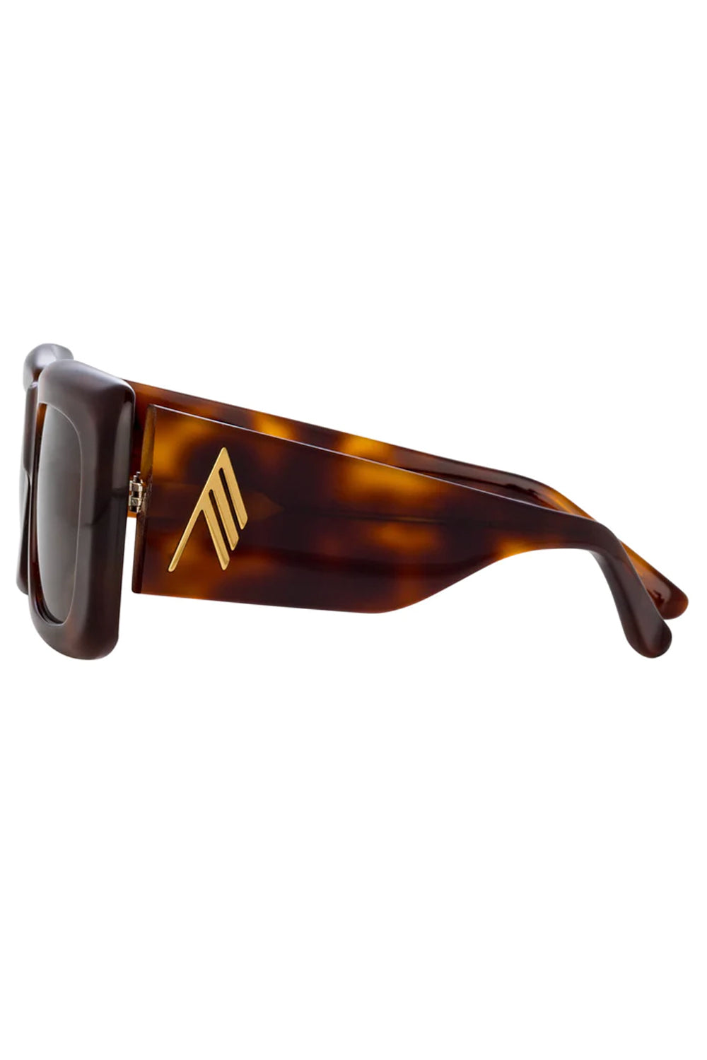 LINDA FARROW The Attico Marfa Sunglasses in Tortoise Shell Brown