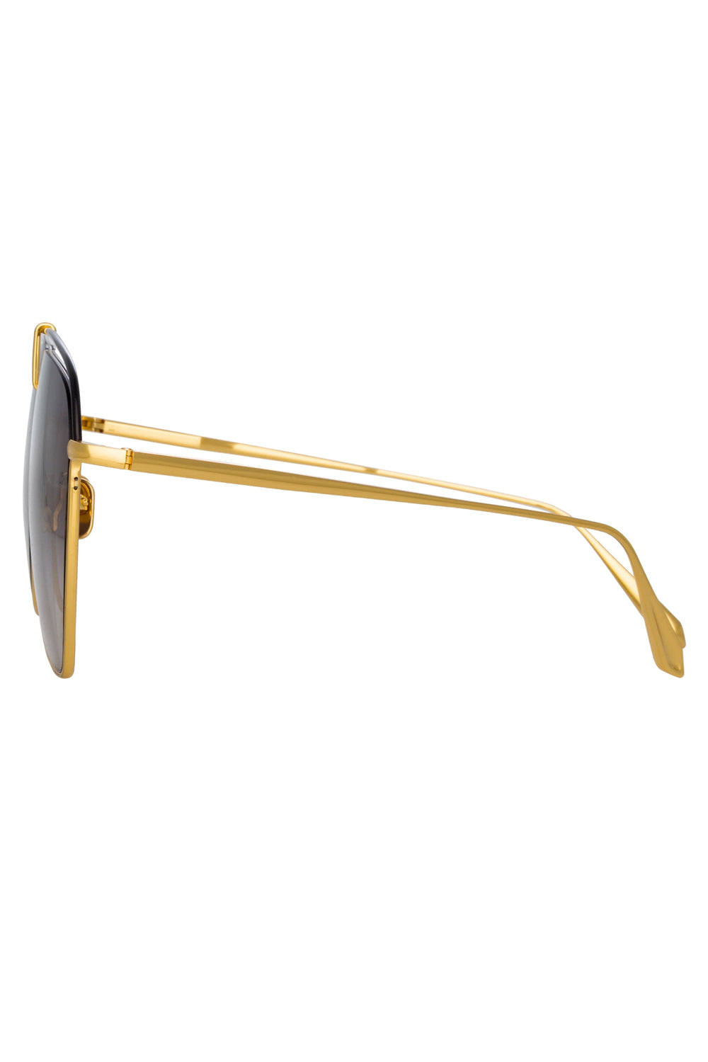 LINDA FARROW Alma Aviator Sunglasses in Yellow Gold