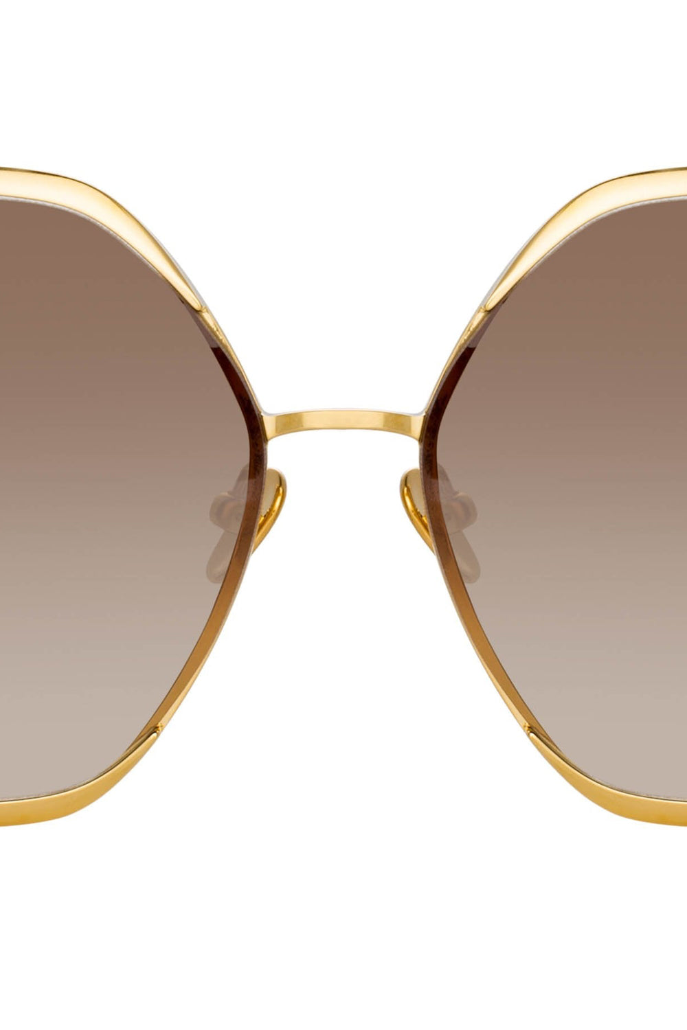 LINDA FARROW Camila Sunglasses in Yellow Gold