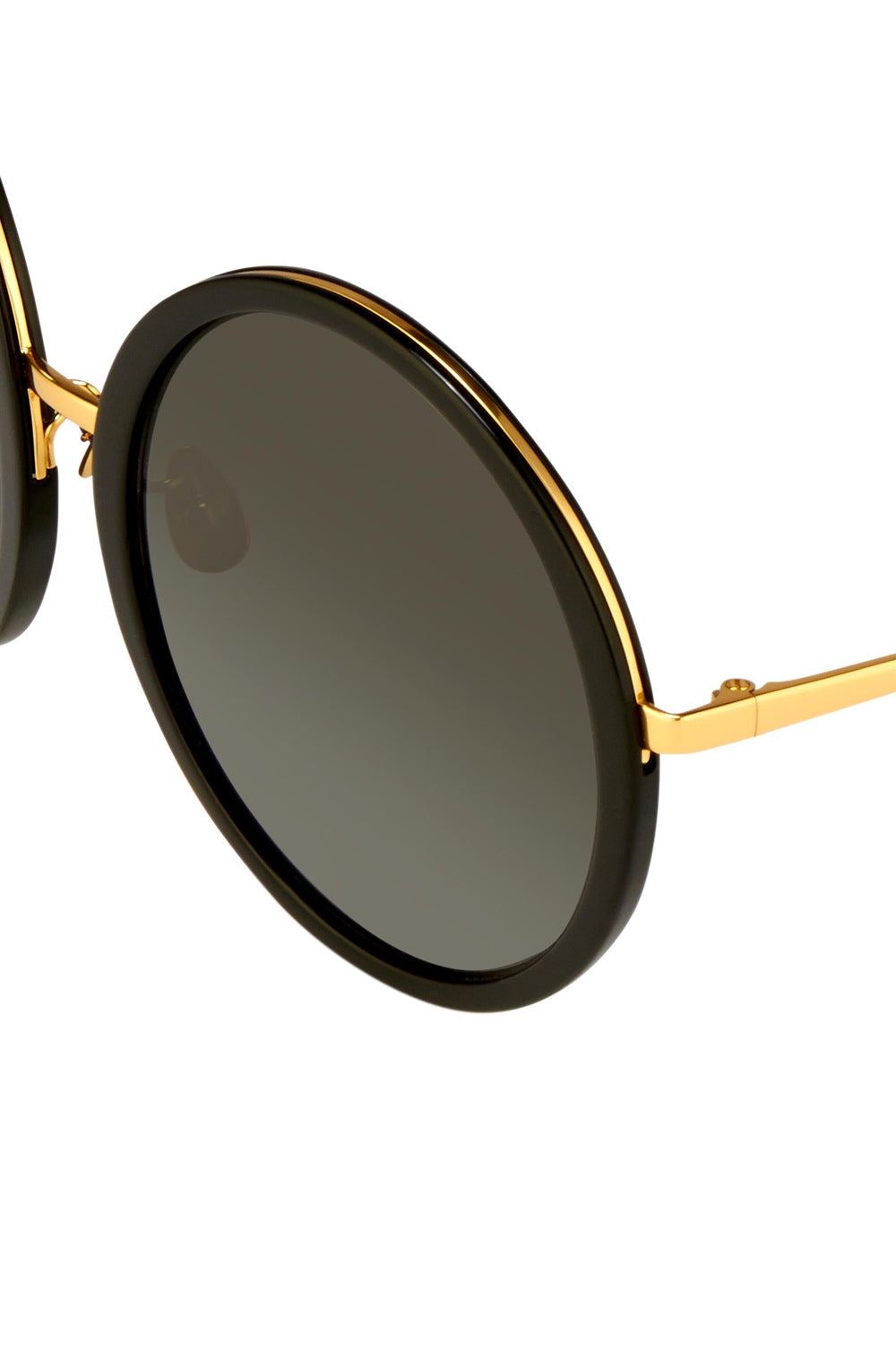 LINDA FARROW Kew Round Sunglasses in Black