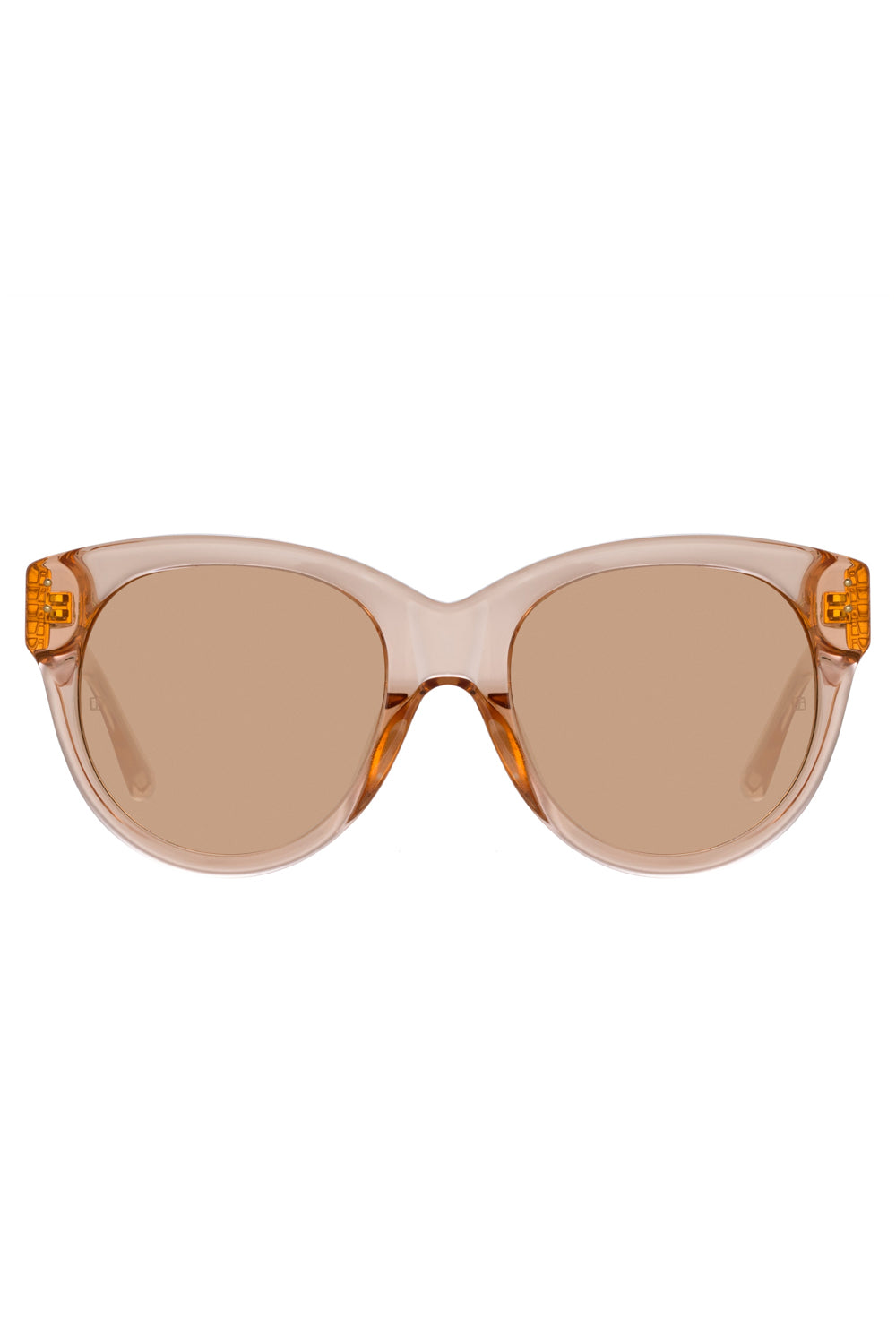 LINDA FARROW Madi Oversized Sunglasses in Peach