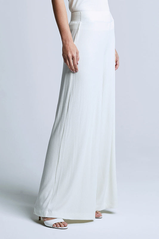 L'AGENCE Crawford Wide Leg Pant in Ivory