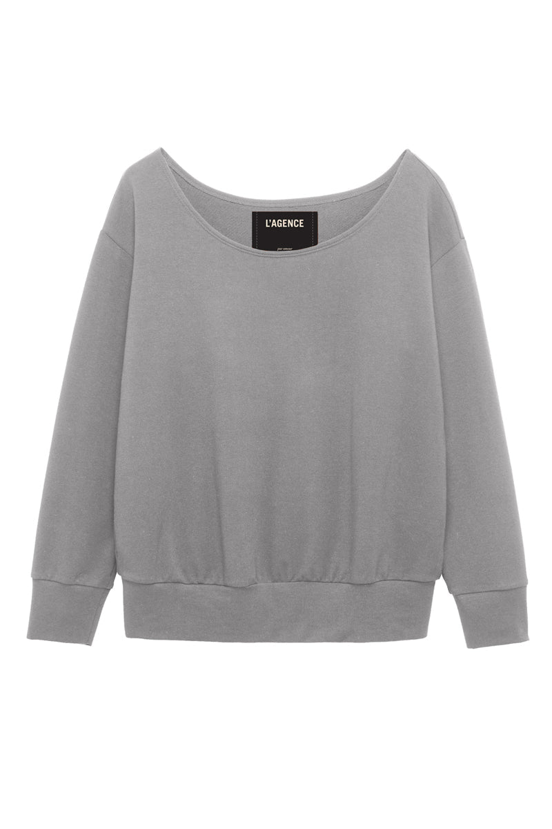 L'AGENCE Kimora Off Shoulder Top in Heather Grey