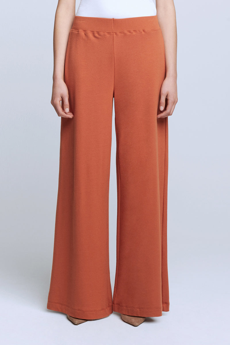 L'AGENCE The Campbell High Rise Wide Leg Pant in Rust