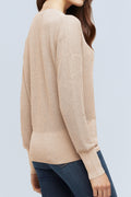 L'AGENCE Blair Crossover Pullover in Biscotti