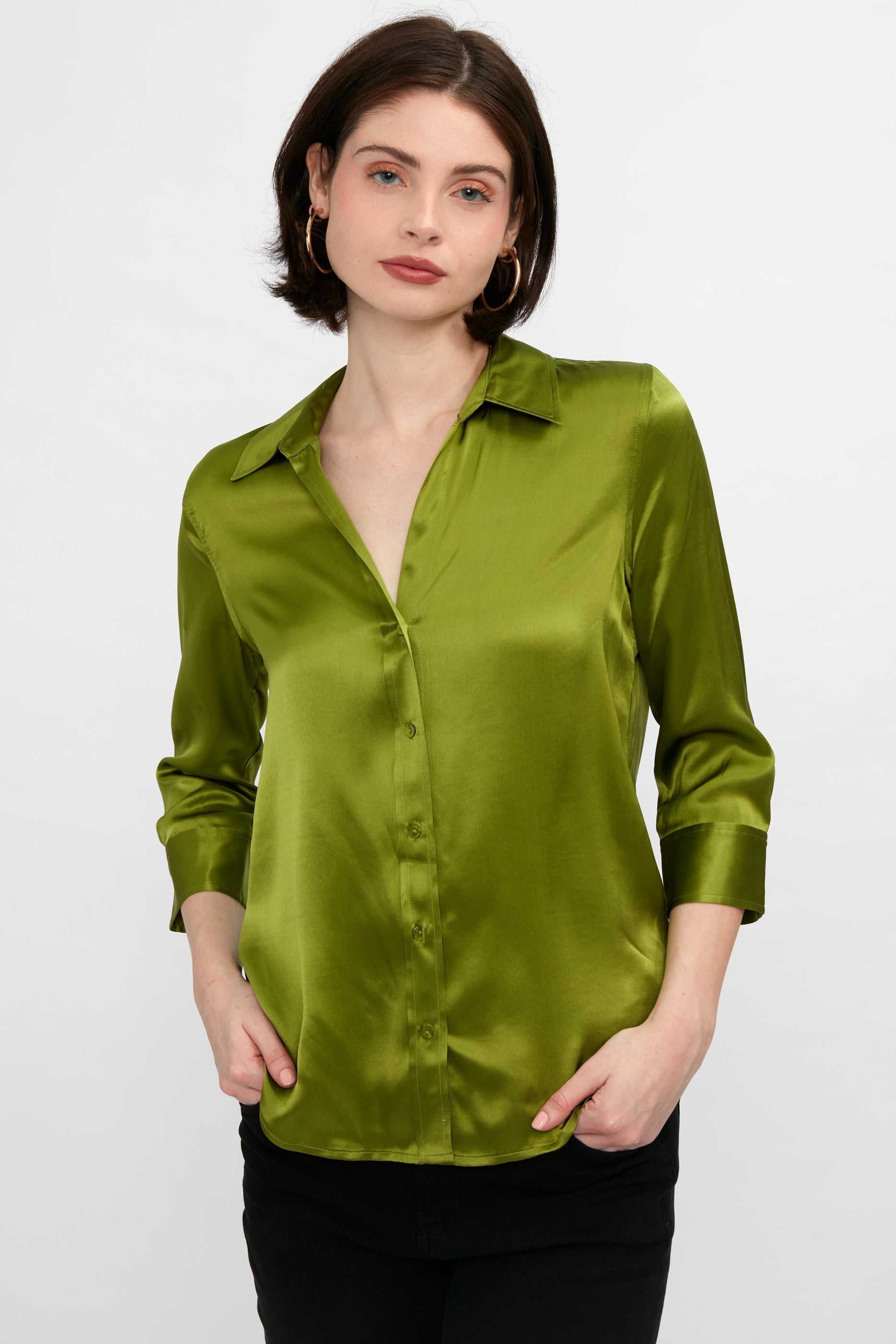 L'AGENCE Dani Blouse in English Ivy