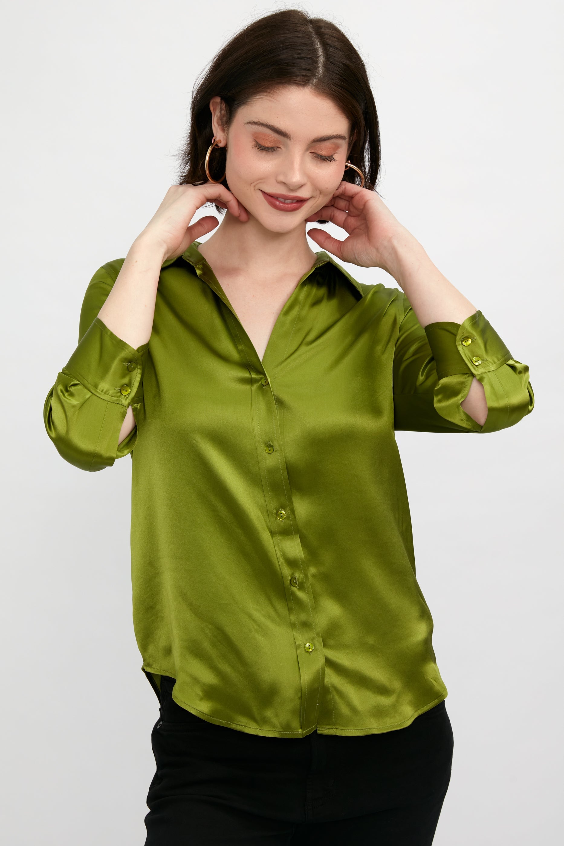 L'AGENCE Dani Blouse in English Ivy
