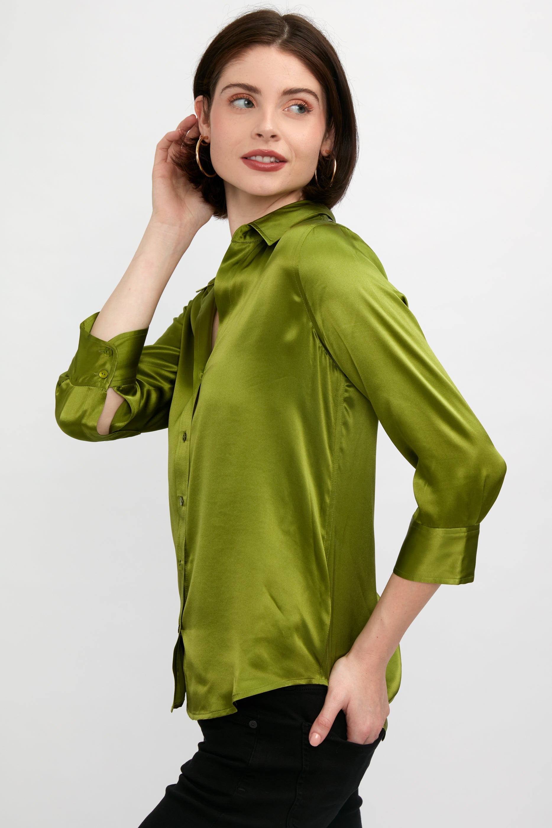 L'AGENCE Dani Blouse in English Ivy