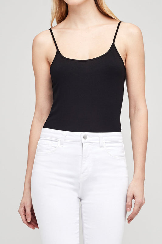 L'AGENCE Ford Spaghetti Strap Bodysuit in Black