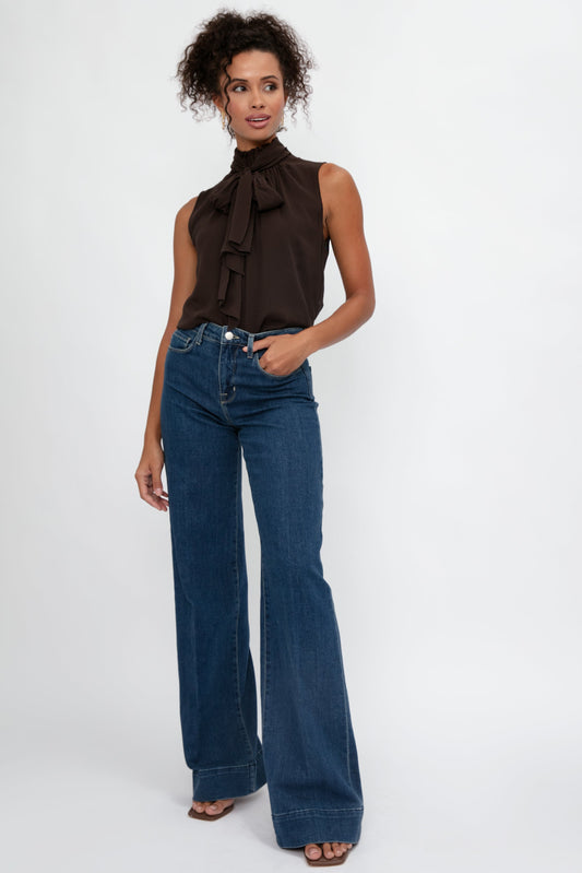 L'AGENCE Madden High Rise Wide Leg Jean in Durango