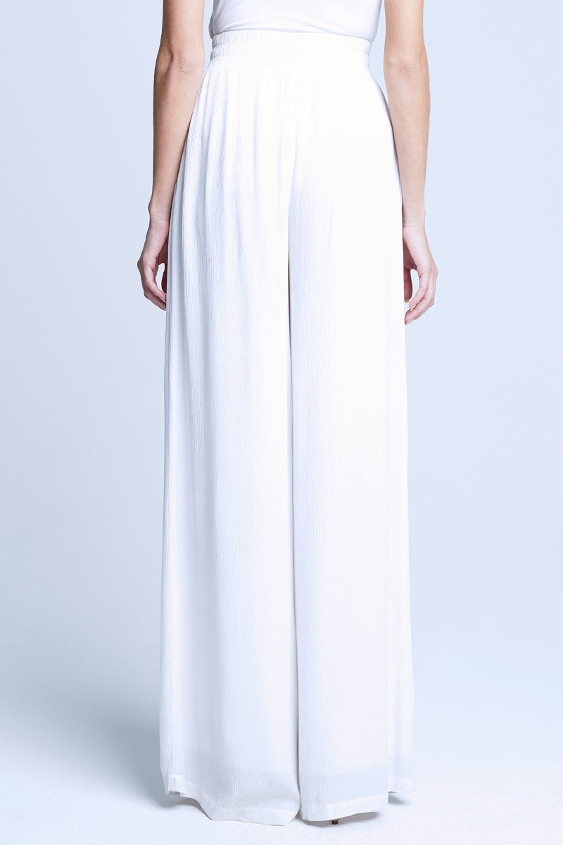 L'AGENCE Nikita Wide Leg Pant in White