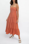 L'AGENCE Veda Tiered Dress in Auburn