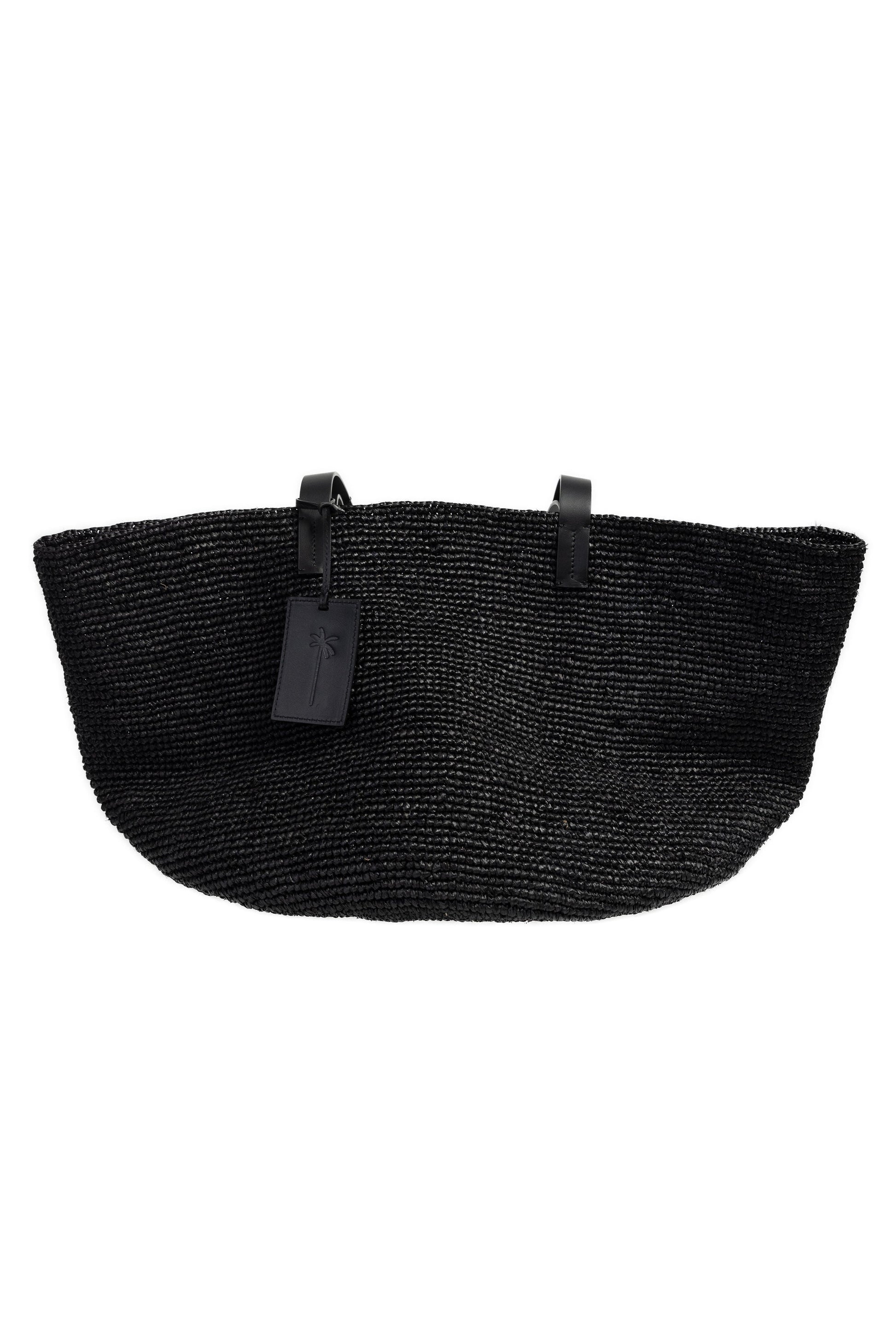 MANEBÍ Basket Bag in Natural Black Raffia