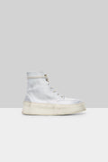 MARSÈLL Cassapana Polacco Leather High Top Shoe in White Grey