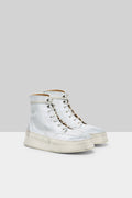 MARSÈLL Cassapana Polacco Leather High Top Shoe in White Grey