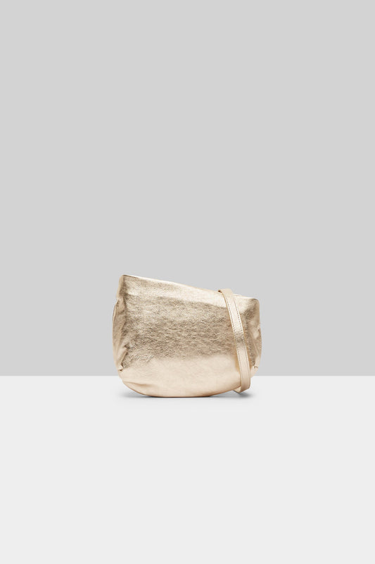 MARSÈLL Fantasmino Leather Clutch Bag in Platinum Foil