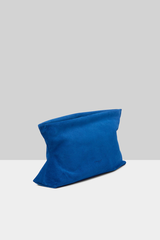 Dipi Reversed Leather Clutch Bag in Electric Blue