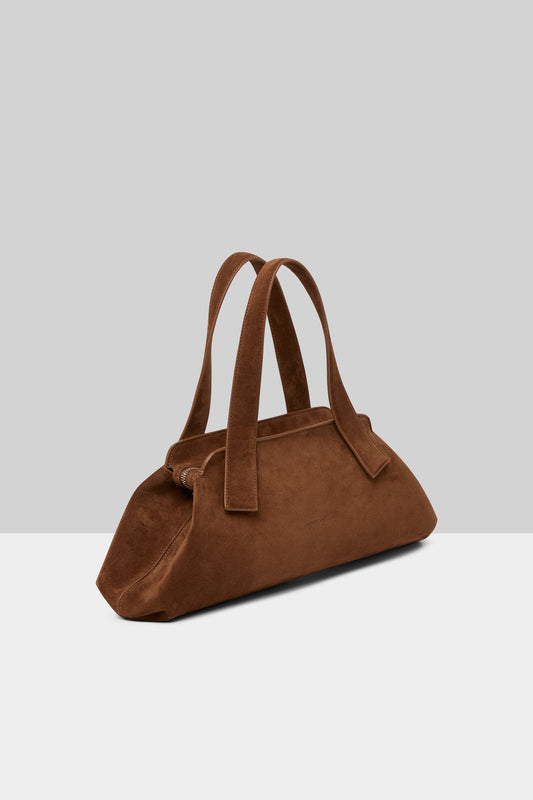 Linea Reversed Leather Bag in Basalt