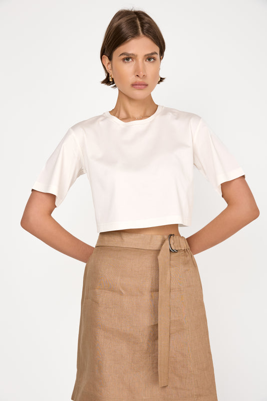 Khat Cropped Top in White