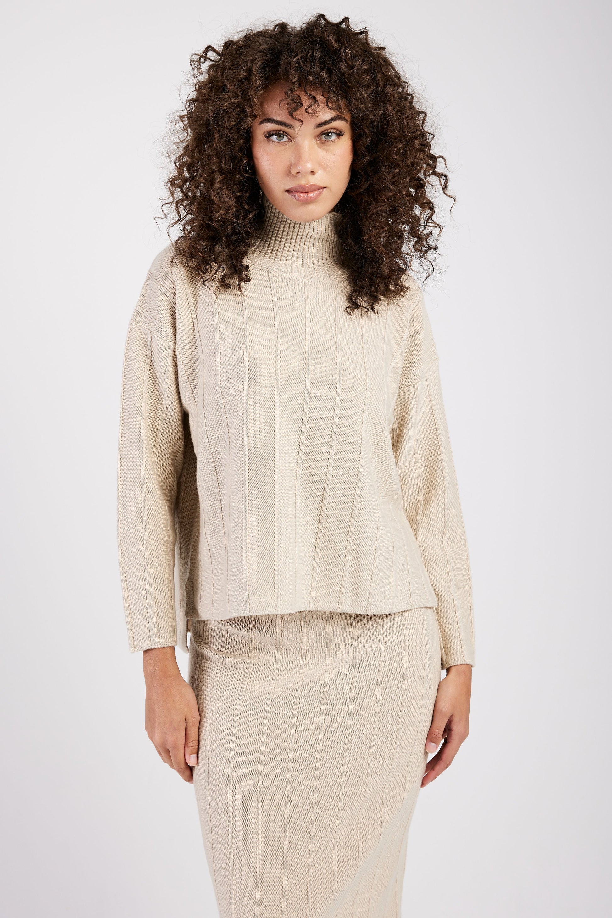 MAX MARA LEISURE Beira Ribbed Sweater in Beige