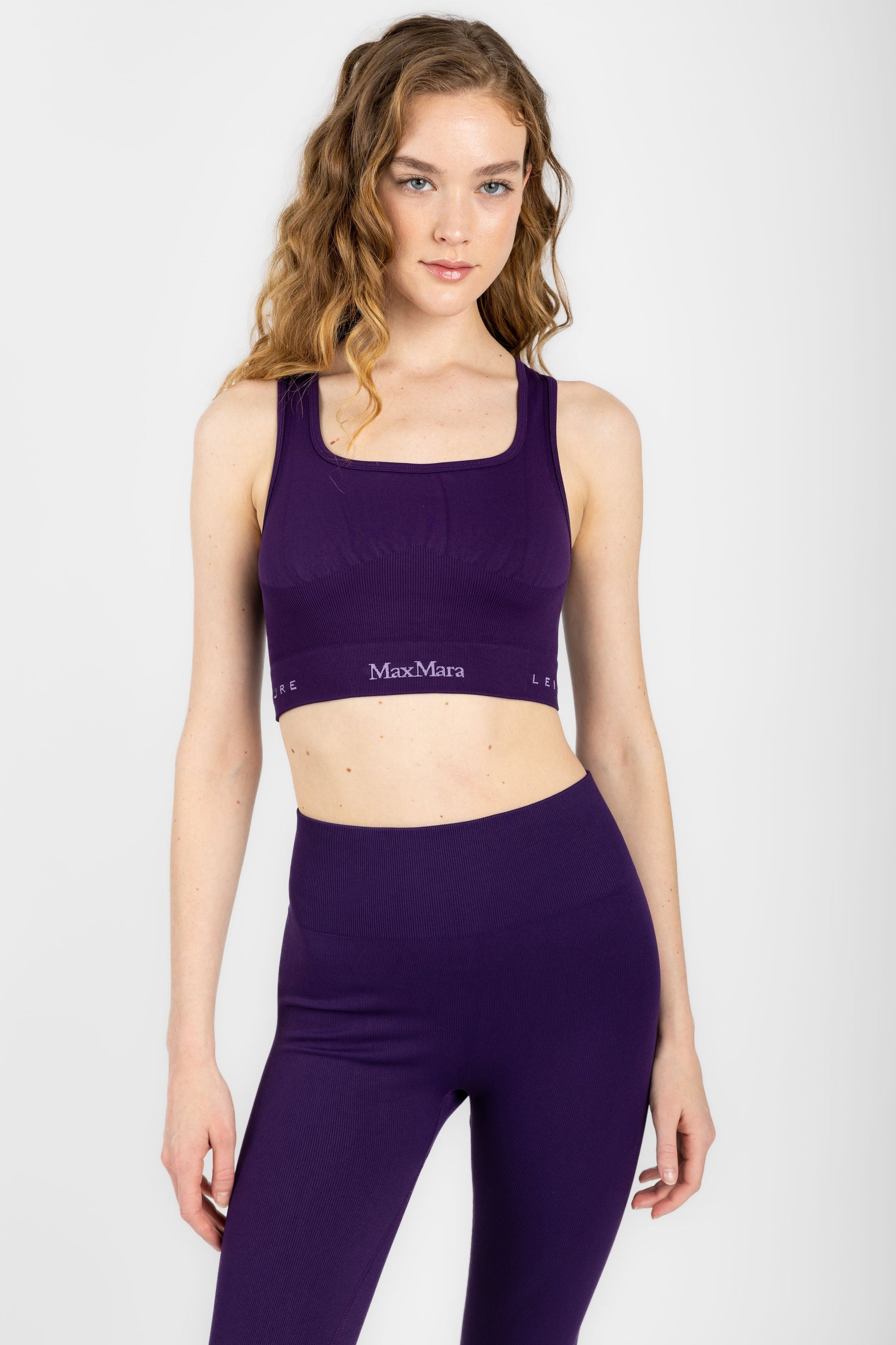MAX MARA LEISURE Eritea Cropped Tank Top in Purple