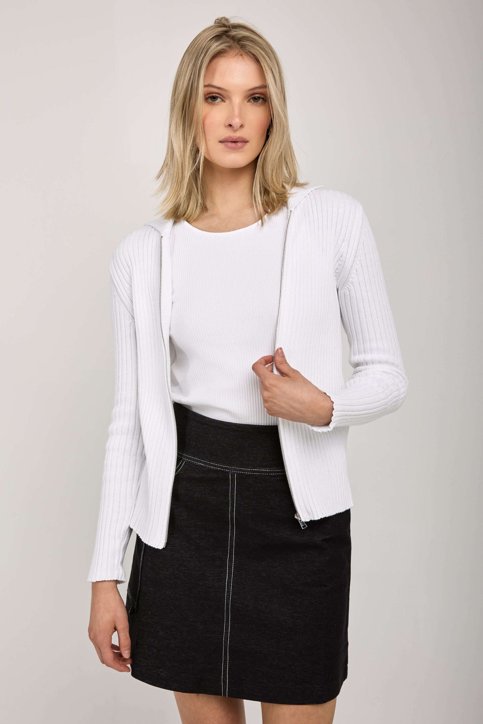 MAX MARA LEISURE Nabulus Denim-Look Jersey Skirt in Black