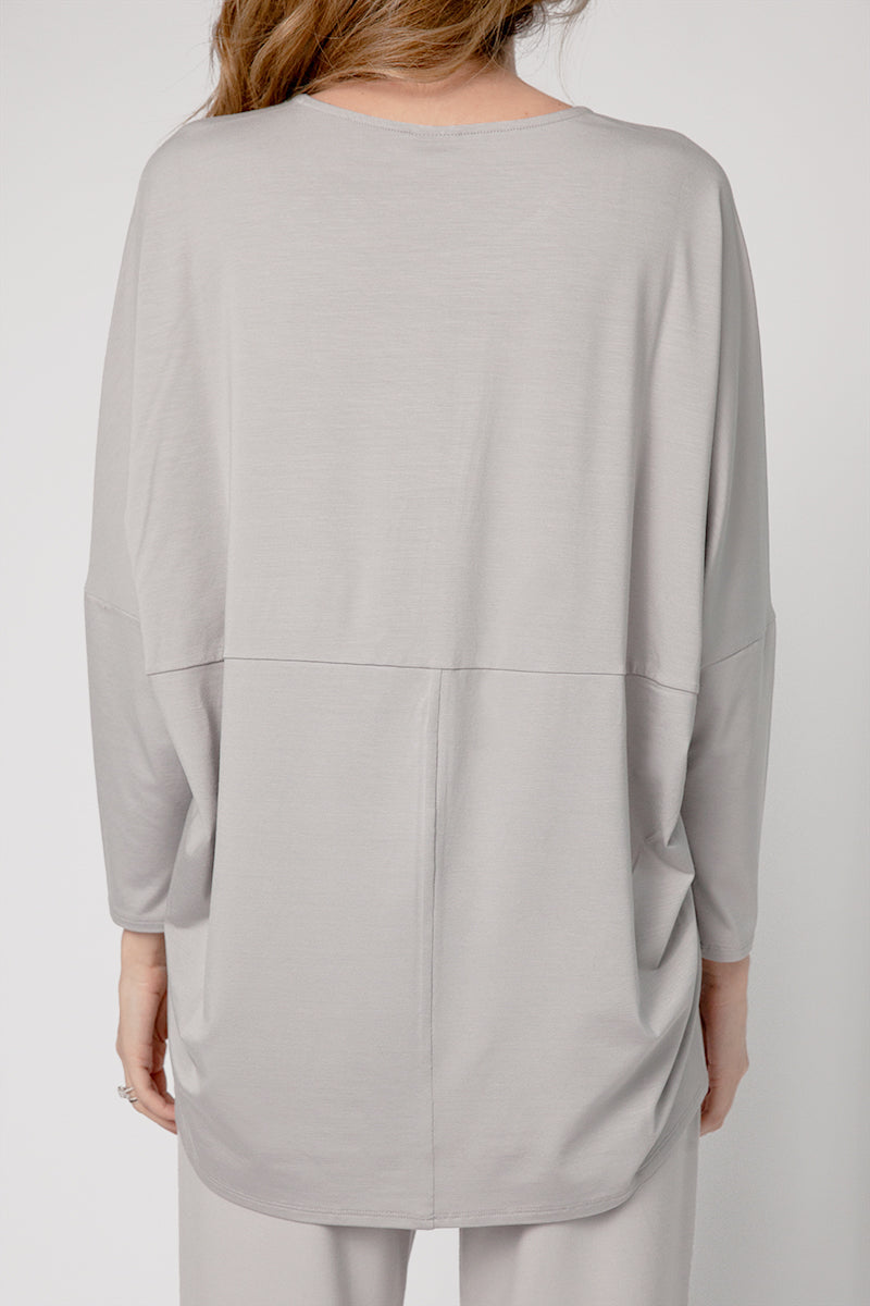 MAX MARA LEISURE Novara Jersey Top in Light Grey