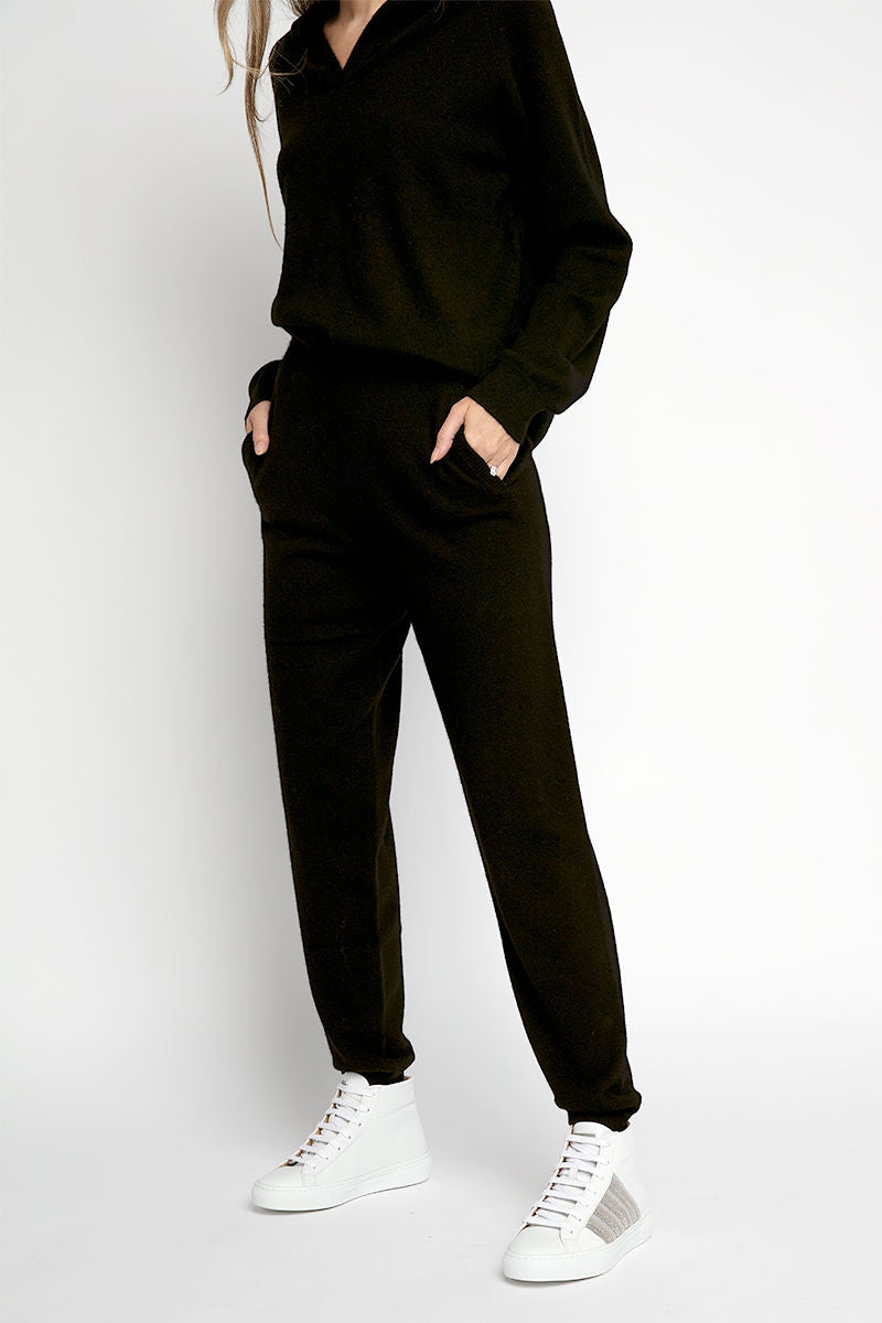 MAX MARA LEISURE Shock Cashmere Track Pant in Black
