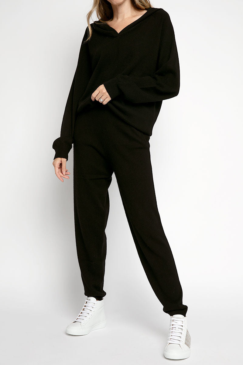 MAX MARA LEISURE Shock Cashmere Track Pant in Black