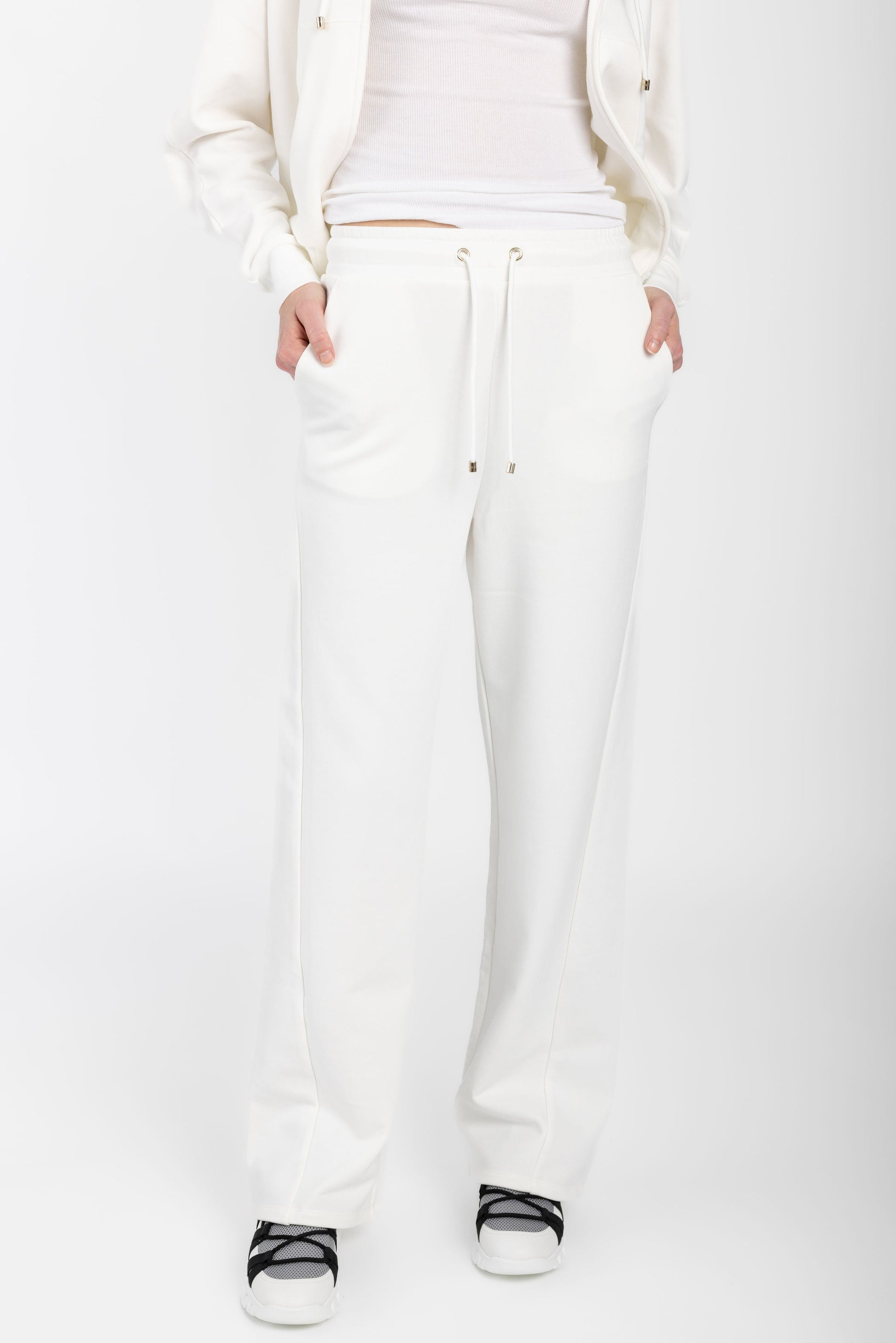 MAX MARA LEISURE Ultra Drawstring Fleece Pant in White