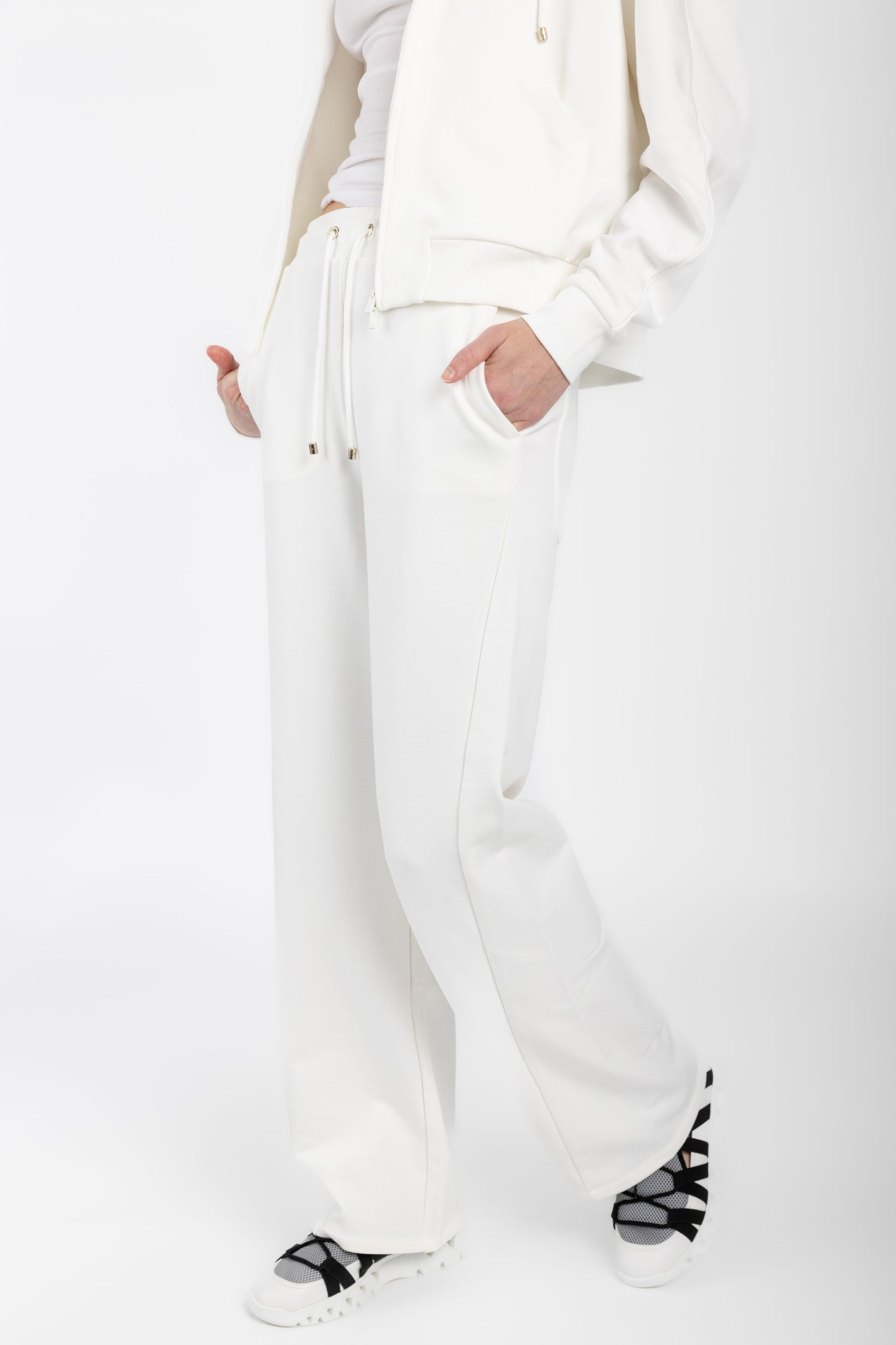 MAX MARA LEISURE Ultra Drawstring Fleece Pant in White
